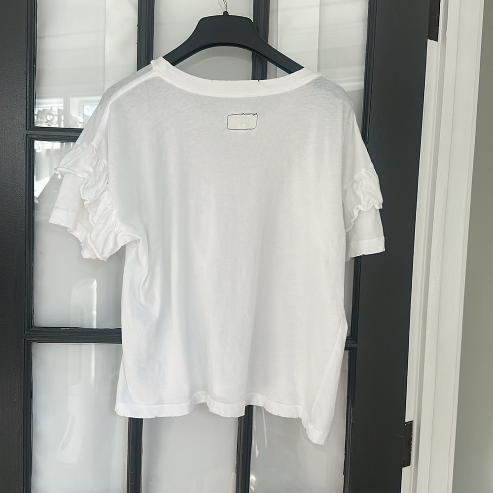 Current Elliott ruffle roadie white tee (2) 🌿 - Picture 5 of 6